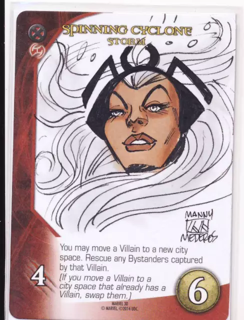 2015 Marvel 3D Legendary DBG Playable Sketch Card Storm Mederos