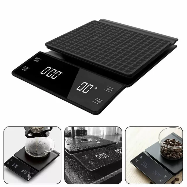 Digital 3kg 0.1g Coffee Scale (QS82) W/ Timer Electronic Digital Kitchen Scale