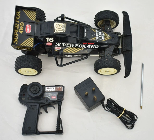 NIKKO FRAME BUGGY Super Fox Radio Control Car VTG 80s RC 1/14 4WD £64.