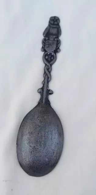 Antique Vintage German Pewter Spoon With Scene Called The Dentist 2