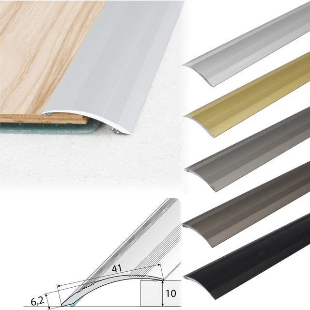 SELF ADHESIVE ALUMINIUM DOOR FLOOR BAREDGING TRIMTHRESHOLDRAMP41mm