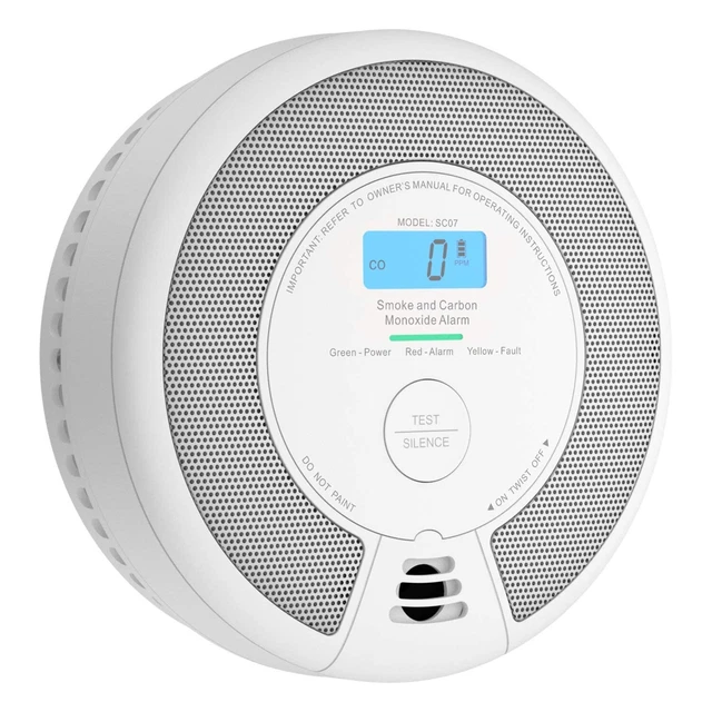 X-Sense Combination Smoke & Carbon Monoxide Alarm with LCD Display & 10-Year ...