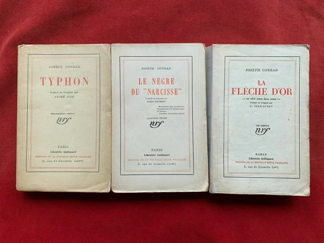 Litterature - Edition Nrf Gallimard - Lot De 3 Livres - Joseph Conrad 