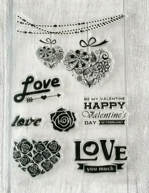 Valentines Day Clear Stamps, love messages silicone stamp, card making sentiment