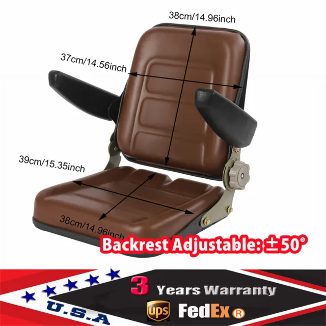 High Back Mower Seat Universal Lawn Tractor Seat w/ Adjustable Backrest Durable