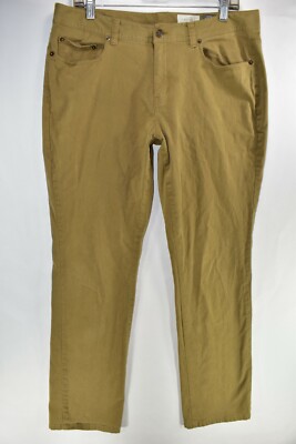 J Hilburn 5 Pocket Sueded Twill Dress Pants Chino Size 35 Khaki Meas. 34x34