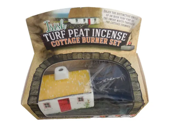 Irish Turf Peat Incense Irish Cottage Burner Set