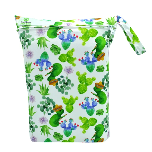 REUSABLE WET BAG FOR CLOTH NAPPY/DIAPER /SWIMMERS Mexican Chameleon