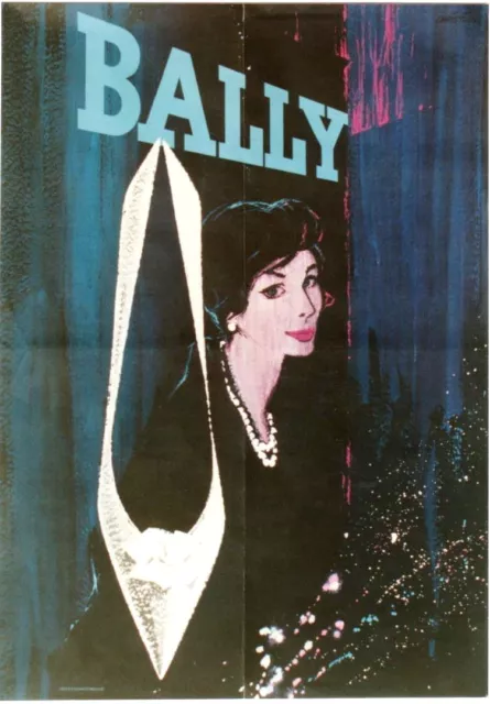 Original vintage poster BALLY VIENNA FASHION SHOES c.1965