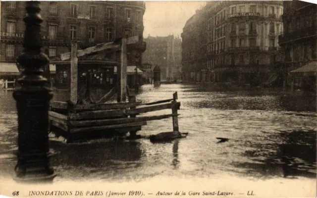 CPA AK PARIS Floodations 1910 Gare St-Lazare (579901)