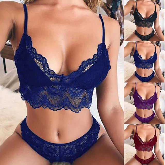 Reggiseno Set Intimo Top+Slip Mutandine Pizzo Due Pezzi Abito Comodo Lingerie