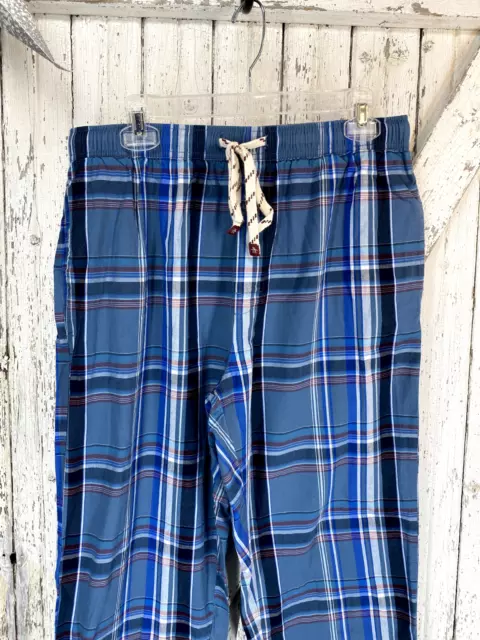 Penguin Munsingwear Blue Plaid Lounge Pants Drawstring Waist Men's Medium 2