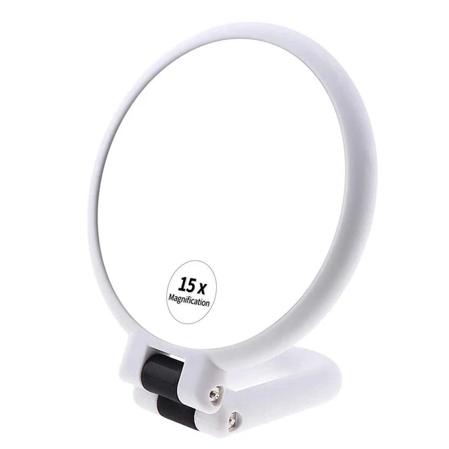 Magnifying Handheld Mirror Double Sided 1X 15X Magnification Hand Mirror