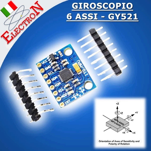 GIROSCOPIO ACCELEROMETRO 6 assi GY521 MPU-6050 Accelerometer Module ...