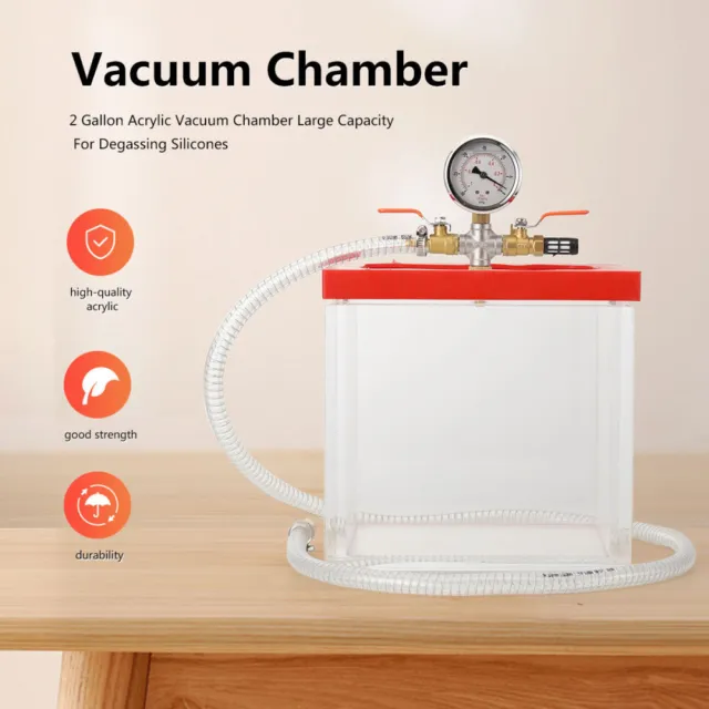 2 Gallon Acrylic Vacuum Chamber Acrylic Clear Perfect for Vacuum Packaging