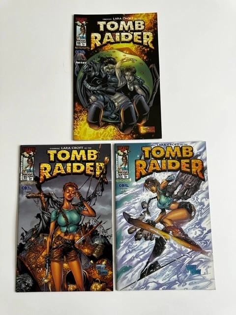 TOMB RAIDER Image/Top Cow (3) Comics Set Run Lot #10, 11, 12 Lara Croft 