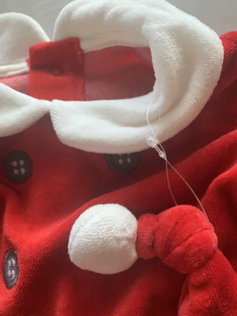 BNWT M&S CHRISTMAS SANTA OUTFIT 3-6 MONTHS with hat XMAS UNISEX