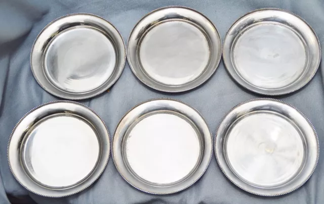 6 Untersetzer versilbert, 10,5 cm