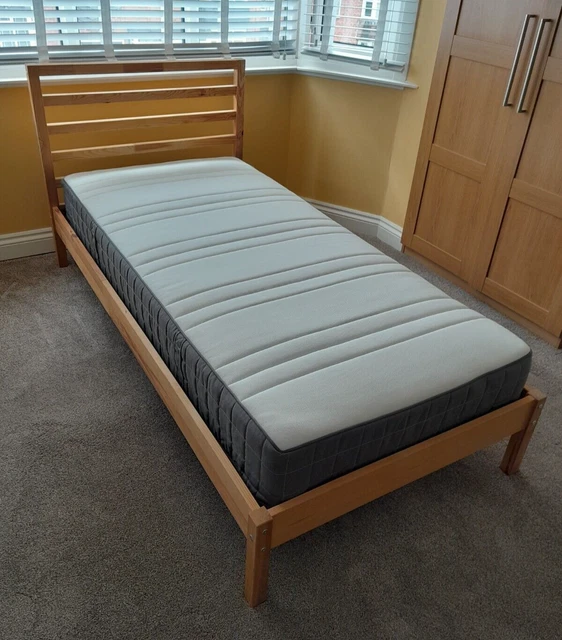 IKEA LUROY SLATS / TARVA Standard Single Bed Frame with IKEA HOVAG Mattress £150.00 PicClick UK