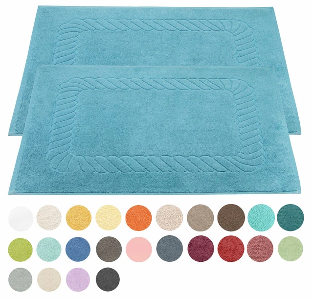 2er Set Duschvorleger Badematte Badvorleger Badteppich 50x70 cm 100% Baumwolle