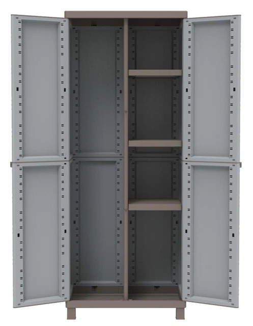 Armadio Esterno/Interno Terry Effetto Rattan - 102x39x170 Cm Plastica Riciclata