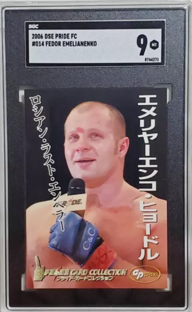 2006 DSE Pride FC #14 Fedor Emelianenko Rookie Card RC SGC 9 Mint UFC MMA GOAT 2006 DSE Pride FC #14 Fedor Emelianenko Rookie Card RC SGC 9 Mint UFC MMA GOAT