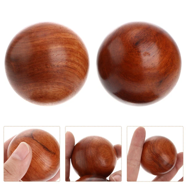 2 Pcs Massage Handball Wooden Foot Grip Exerciser Massagers
