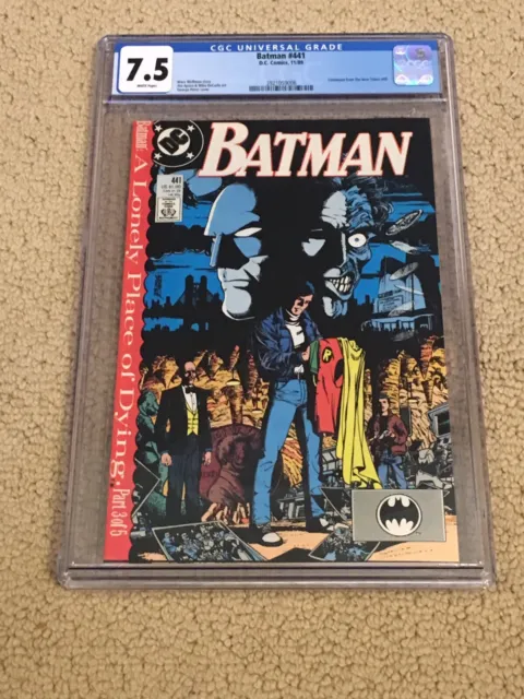 Batman 441 CGC 7.5 White Pages (Classic Cover!!)-  Lonely Place Part 3 of 5