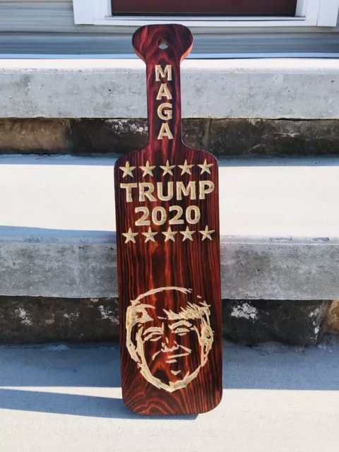 Trump 2020 - Make America Great Again bois sculpté pagaie fessée bois 2