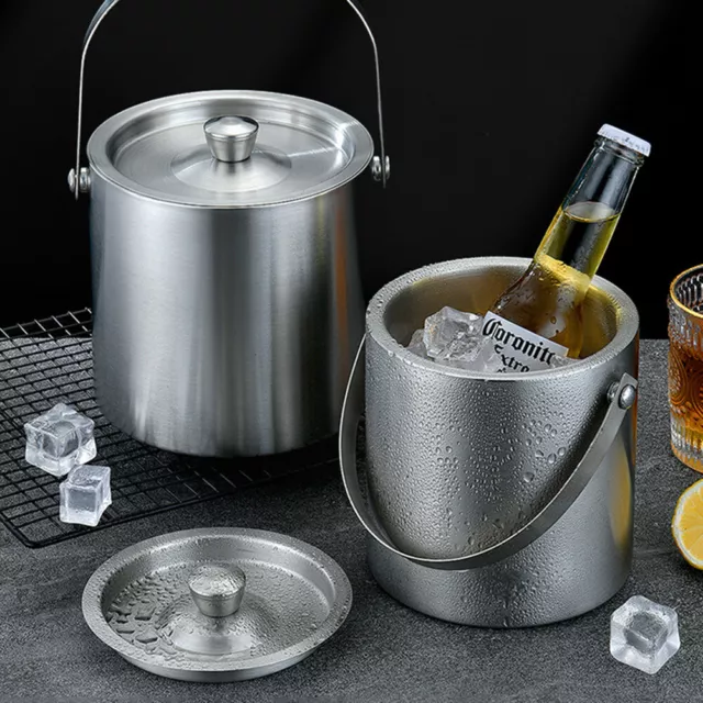 Stainless Steel Insulated Chilling Ice Bucket Wine Beer Cooler Champagne Bucket