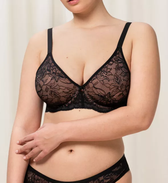 Amourette Charm Black Underwire Bra, Sizes 10C-18E, Triumph Lingerie