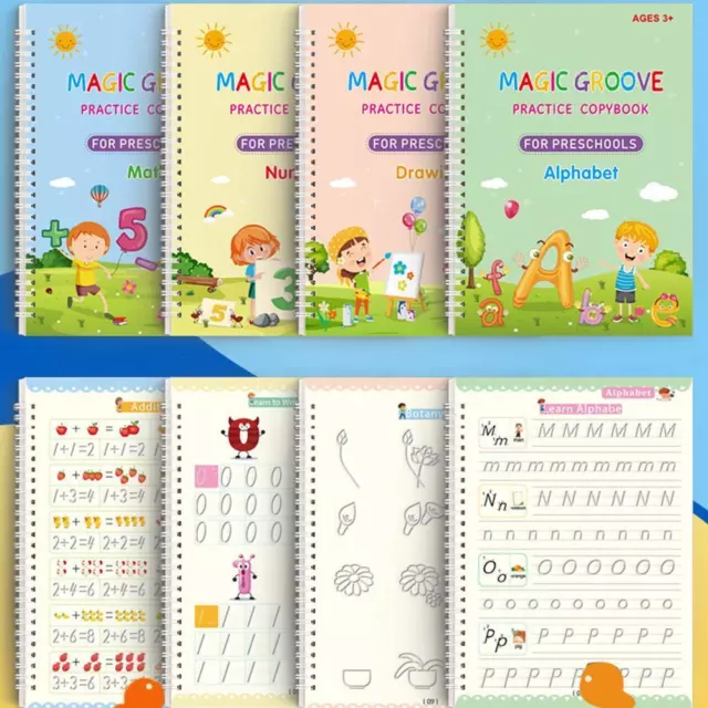 Groovd Magic Copybook Grooved Children's Handwriting Set Gift Practice ^ш