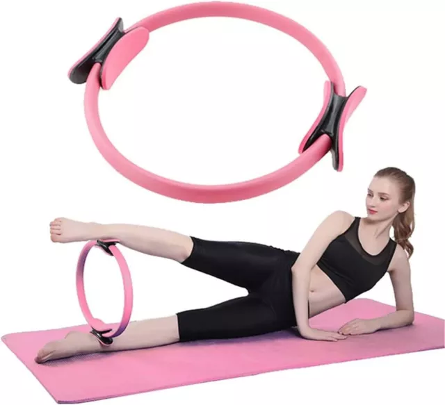 15 Inch Pilates Ring,Pilates Ring Resistance Loop with Double Handle Ring