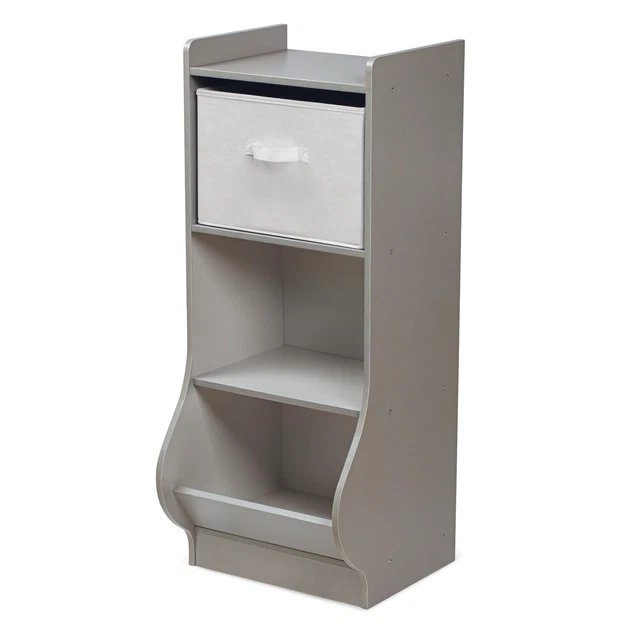 Badger Basket Upright Storage Nook with Reversible Basket - Woodgrain Gray 3