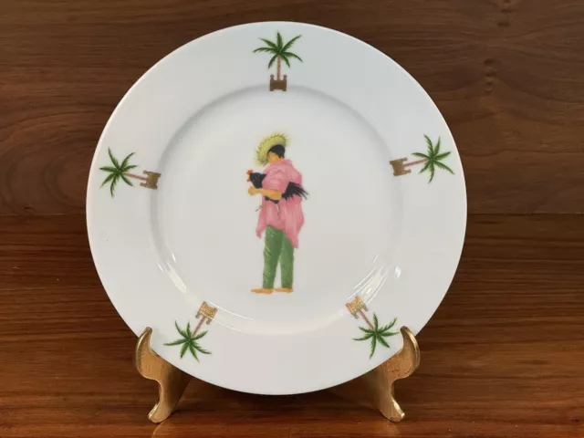 7.25" Dessert Plate LES CARAIBES Tropical Island, Deshoulieres Limoges #4