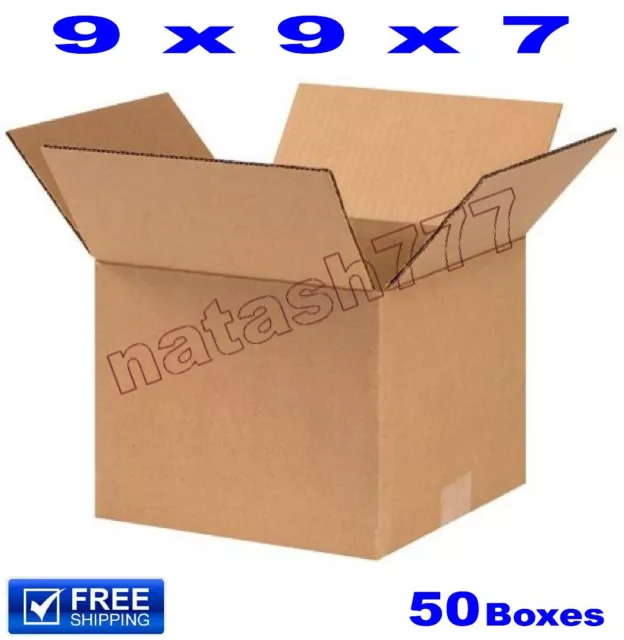 50 - 9x9x7 Cardboard Boxes 32ECT Mailing Packing Shipping Corrugated Carton