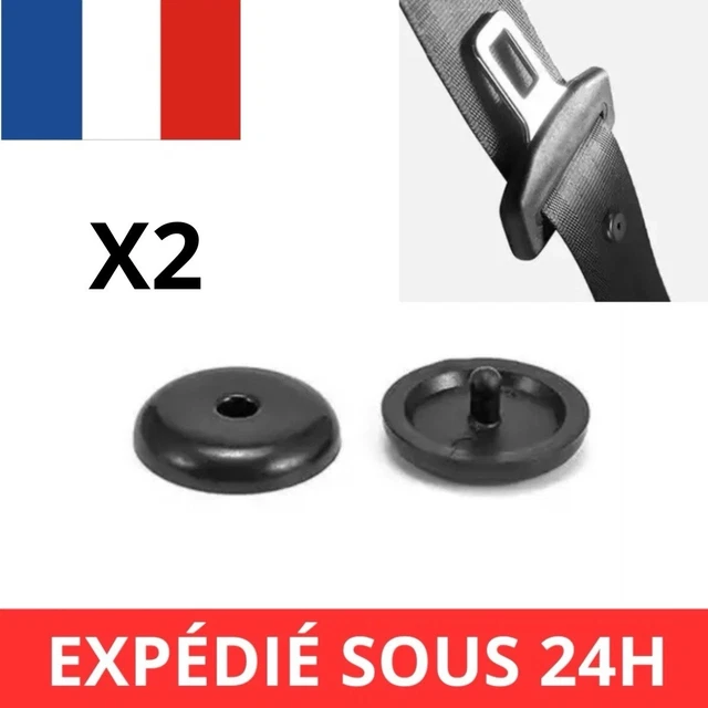 Lot De 2 Arrêts De Boucle Pour Ceinture De Sécurité - Noir, Neufs (position Avant)
