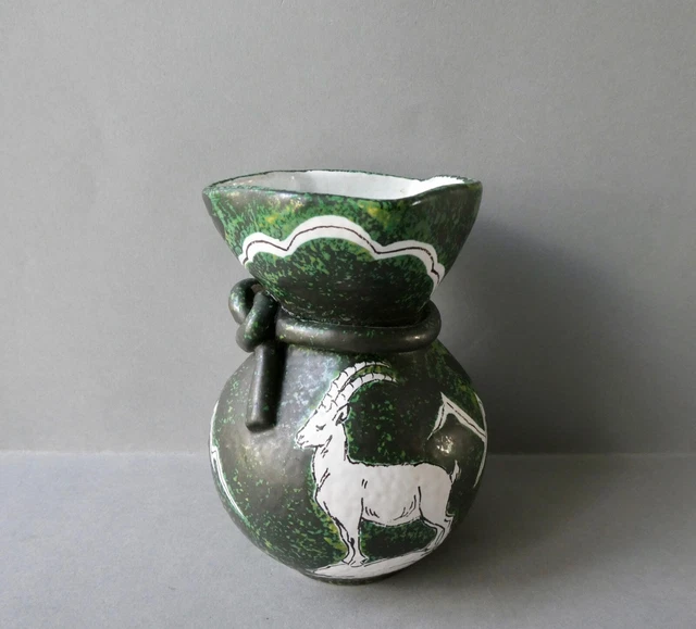 vase en céramique, décor montagne, signé Italy, an 60, Fratelli Fanciullacci ?