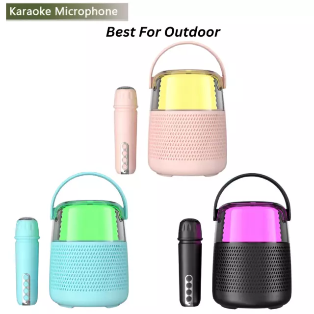 Karaoke Microfono Altoparlante Lettore Portatile Microfono Wireless Bluetooth
