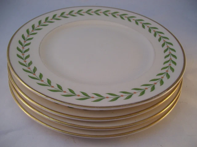 Syracuse OPCO Greenwood 4 Salad Plates Restaurant Ware USA Vintage Old Ivory