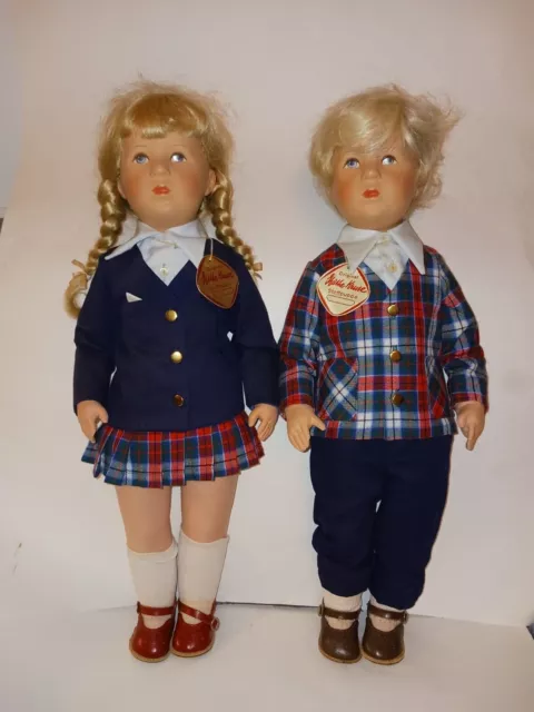 Kathe Kruse Stoffpuppe German sailor doll boy girl set pair
