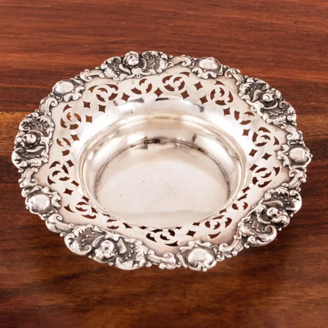 American Sterling Silver Bottle Coaster, Bowl Cherubs, Putti Borders No Mono
