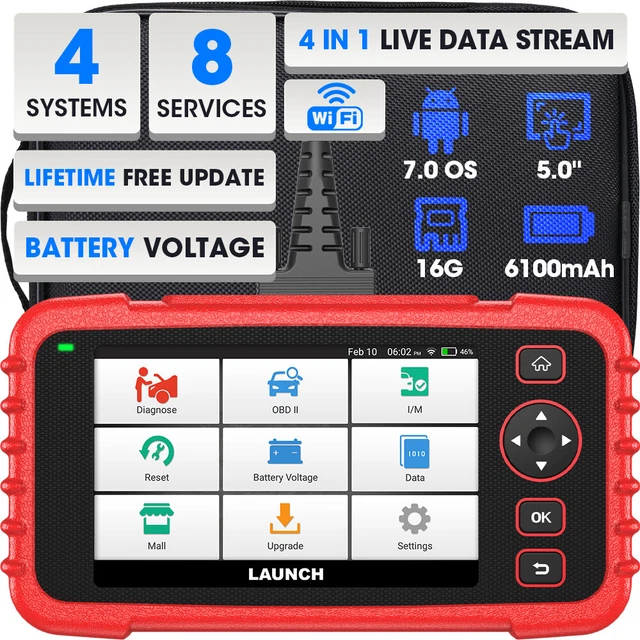 🔥Launch CRP129X KFZ OBD2 Diagnosegerät Tester 8 Funktionen TPMS EPB & 4 Systeme
