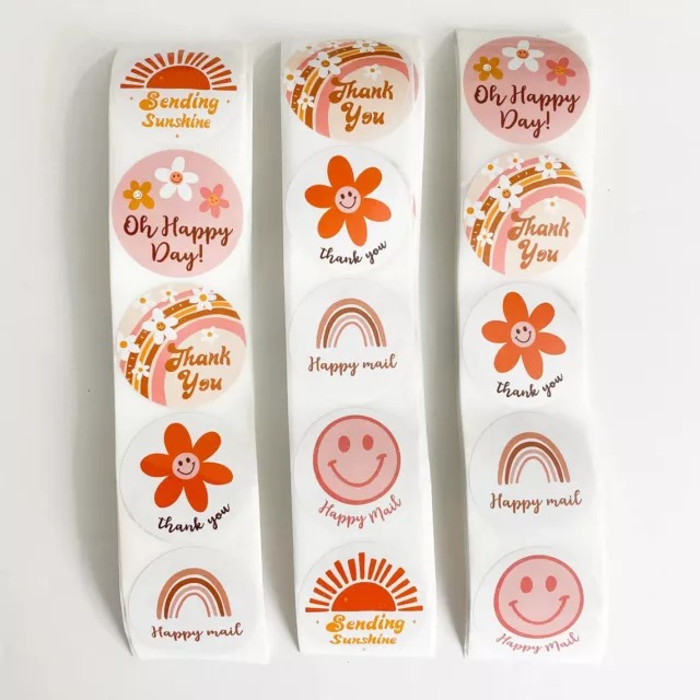 Fun Roll Thank You Sticker Small Business Sticker Happy Face Mix Sticker UK 2