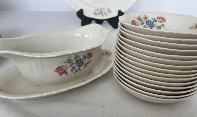 Vintage Syracuse China O.P.CO. Flowers - Party set ~ 2