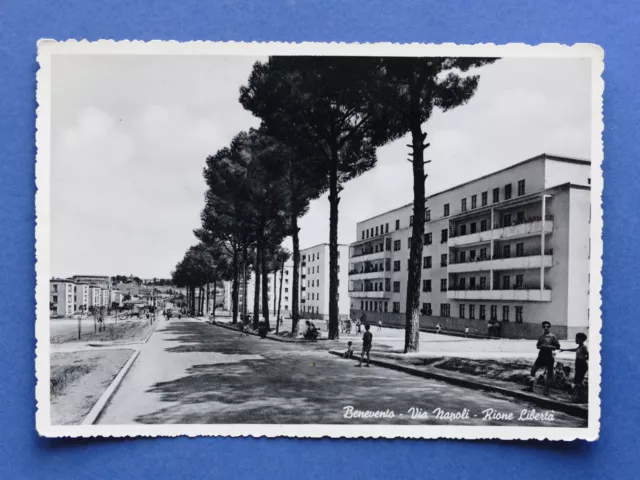 Cartolina Benevento - Via Napoli - Rione Libertà - 1954