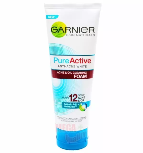 Garnier Skin Naturals Pure Active ANTI-ACNE WHITE ACNE OIL CLEARING FOAM 100ml