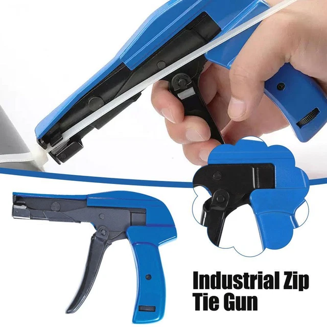 Industrial Zip Tie Gun Tension Fastening Tool 1 Motion Tie Cut & Off O7P9