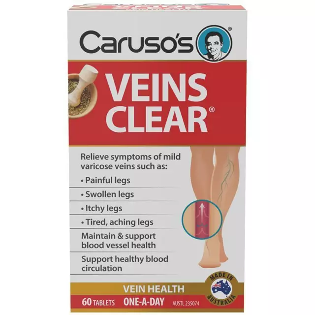 New Caruso's Veins Clear 60 Tablets Carusos Vein Care