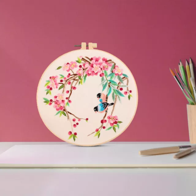 Ciieeo Embroidery with Birds Pattern and Instructions for-FI